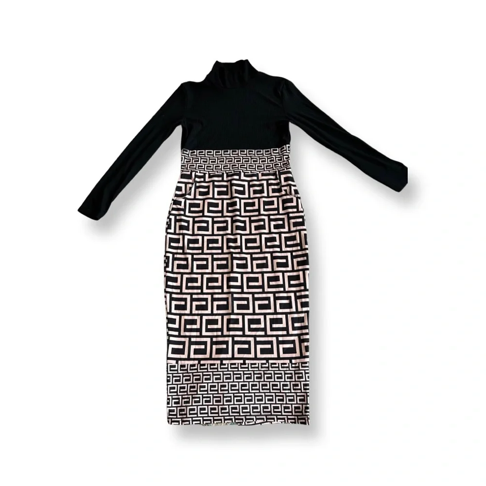 Geo Turtleneck Dress - Picture 2 of 3